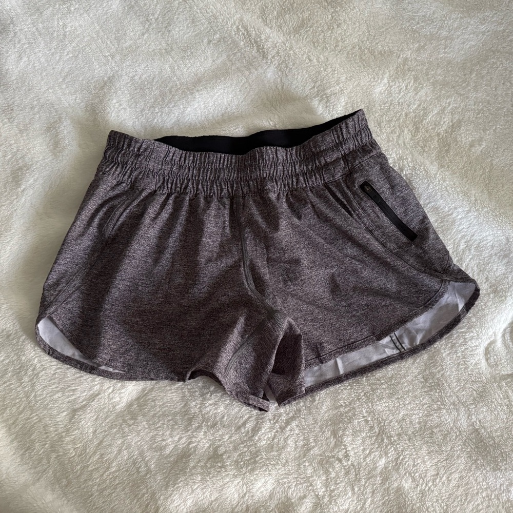 lululemon athletica Heathered Black Athletic Shorts